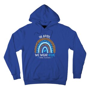 In April We Wear Blue Rainbow Autism Awareness Puzzle Love Hoodie