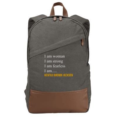 I Am Woman Ketanji Brown Jackson Quote Cotton Canvas Backpack