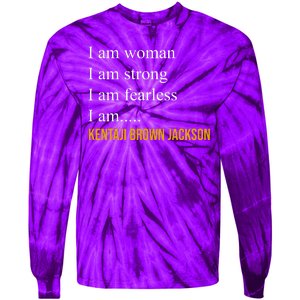 I Am Woman Ketanji Brown Jackson Quote Tie-Dye Long Sleeve Shirt