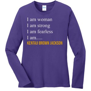 I Am Woman Ketanji Brown Jackson Quote Ladies Long Sleeve Shirt