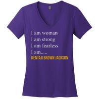 I Am Woman Ketanji Brown Jackson Quote Women's V-Neck T-Shirt