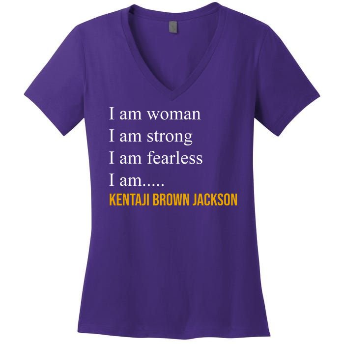 I Am Woman Ketanji Brown Jackson Quote Women's V-Neck T-Shirt