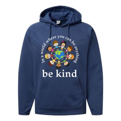 In A World Be Kin Dearth World Kindness Day Teachers Performance Fleece Hoodie