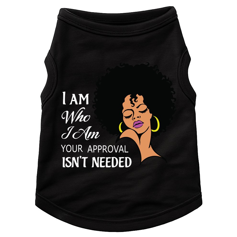 I Am Who I Am Black Queen Afro African American Doggie Tank