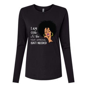 I Am Who I Am Black Queen Afro African American Womens Cotton Relaxed Long Sleeve T-Shirt