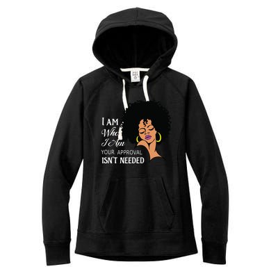 I Am Who I Am Black Queen Afro African American Women's Fleece Hoodie