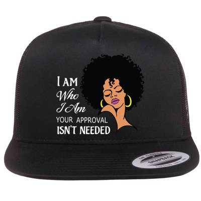 I Am Who I Am Black Queen Afro African American Flatbill Hat