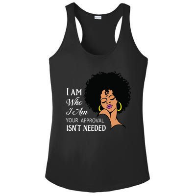 I Am Who I Am Black Queen Afro African American Ladies PosiCharge Competitor Racerback Tank