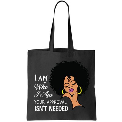 I Am Who I Am Black Queen Afro African American Bag