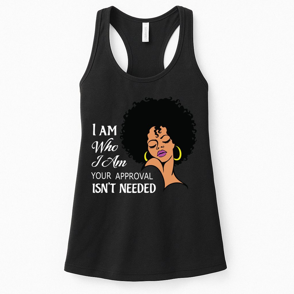 I Am Who I Am Black Queen Afro African American Womens Tank Top