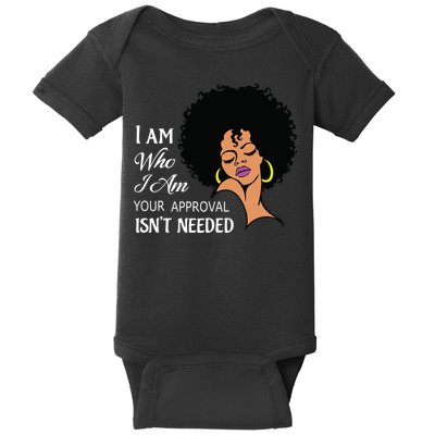 I Am Who I Am Black Queen Afro African American Baby Bodysuit