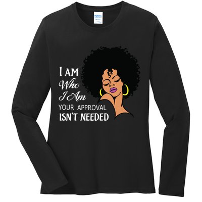 I Am Who I Am Black Queen Afro African American Ladies Long Sleeve Shirt