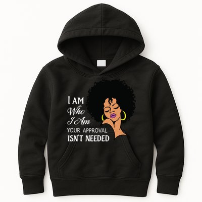 I Am Who I Am Black Queen Afro African American Kids Hoodie