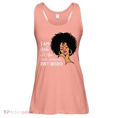 I Am Who I Am Black Queen Afro African American Ladies Essential Flowy Tank