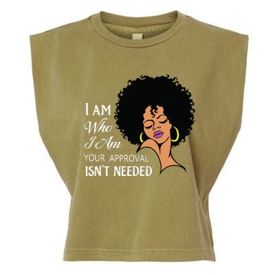 I Am Who I Am Black Queen Afro African American Garment-Dyed Women's Muscle Tee