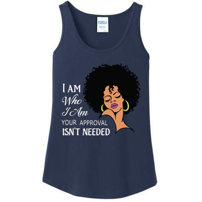 I Am Who I Am Black Queen Afro African American Ladies Essential Tank