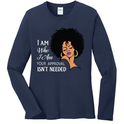 I Am Who I Am Black Queen Afro African American Ladies Long Sleeve Shirt