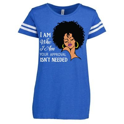 I Am Who I Am Black Queen Afro African American Enza Ladies Jersey Football T-Shirt