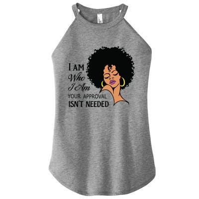 I Am Who I Am Black Queen Afro African American Women's Perfect Tri Rocker Tank