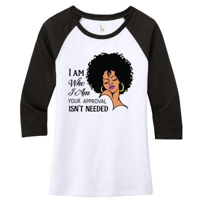 I Am Who I Am Black Queen Afro African American Women's Tri-Blend 3/4-Sleeve Raglan Shirt