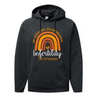 In April We Wear Orange Infertility Awareness Week Rainbow Performance Fleece Hoodie