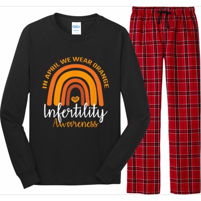 In April We Wear Orange Infertility Awareness Week Rainbow Long Sleeve Pajama Set