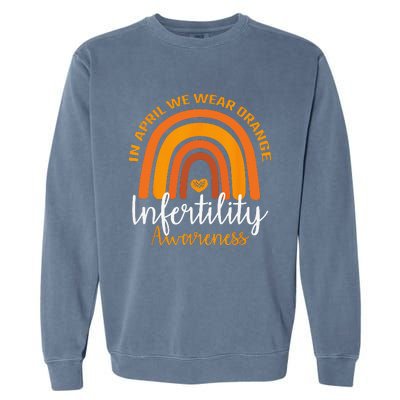 In April We Wear Orange Infertility Awareness Week Rainbow Garment-Dyed Sweatshirt