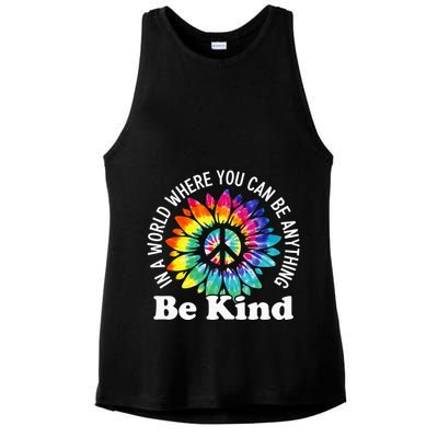 In A World Where You Can Be Anything Be Kind Sign Language Ladies PosiCharge Tri-Blend Wicking Tank