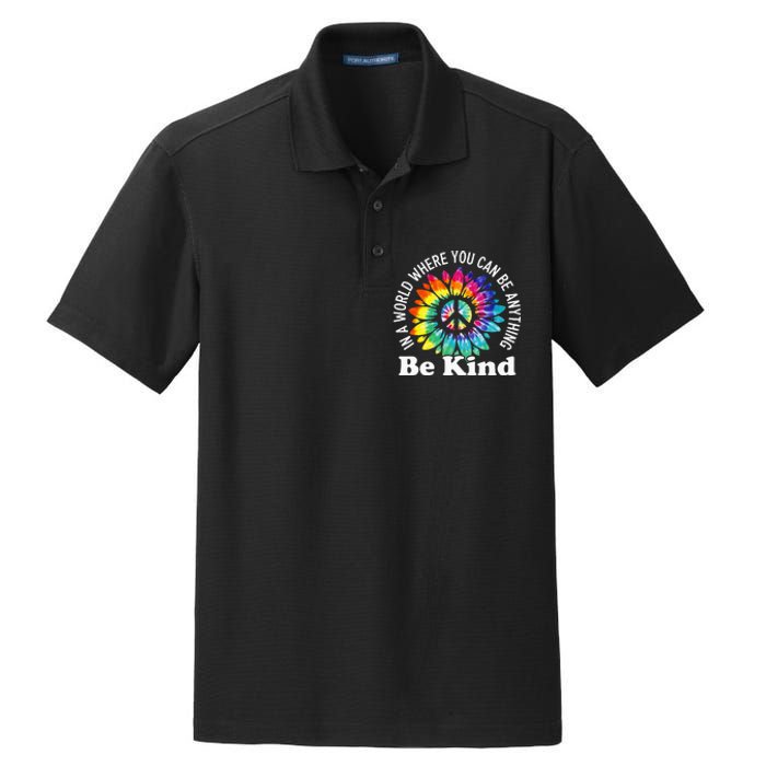 In A World Where You Can Be Anything Be Kind Sign Language Dry Zone Grid Polo