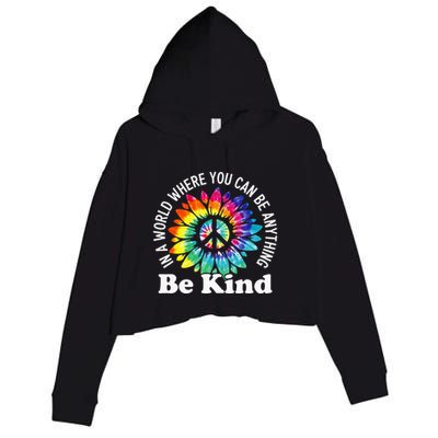 In A World Where You Can Be Anything Be Kind Sign Language Crop Fleece Hoodie