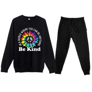 In A World Where You Can Be Anything Be Kind Sign Language Premium Crewneck Sweatsuit Set