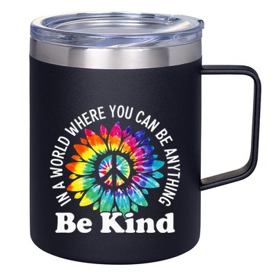 In A World Where You Can Be Anything Be Kind Sign Language 12oz Stainless Steel Coffee Mug