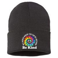 In A World Where You Can Be Anything Be Kind Sign Language Sustainable Knit Beanie
