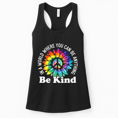 In A World Where You Can Be Anything Be Kind Sign Language Womens Tank Top