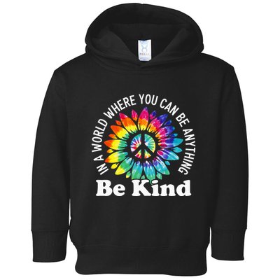In A World Where You Can Be Anything Be Kind Sign Language Toddler Hoodie