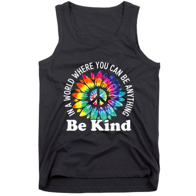 In A World Where You Can Be Anything Be Kind Sign Language Tank Top