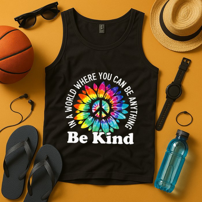 In A World Where You Can Be Anything Be Kind Sign Language Tank Top