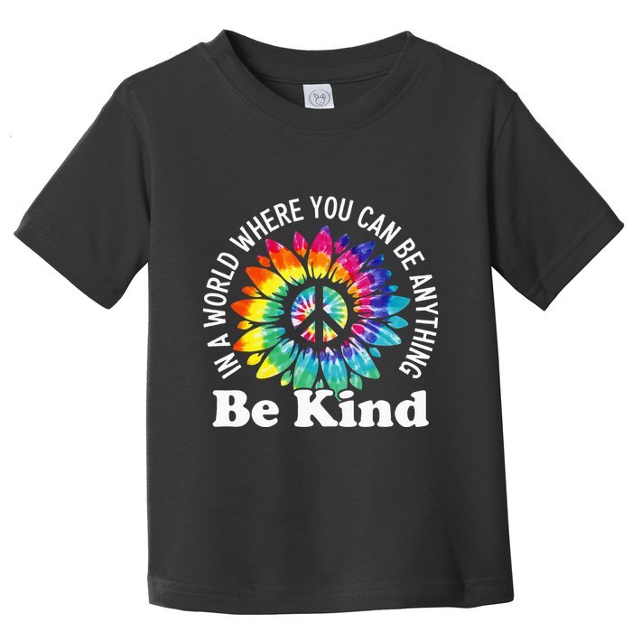 In A World Where You Can Be Anything Be Kind Sign Language Toddler T-Shirt