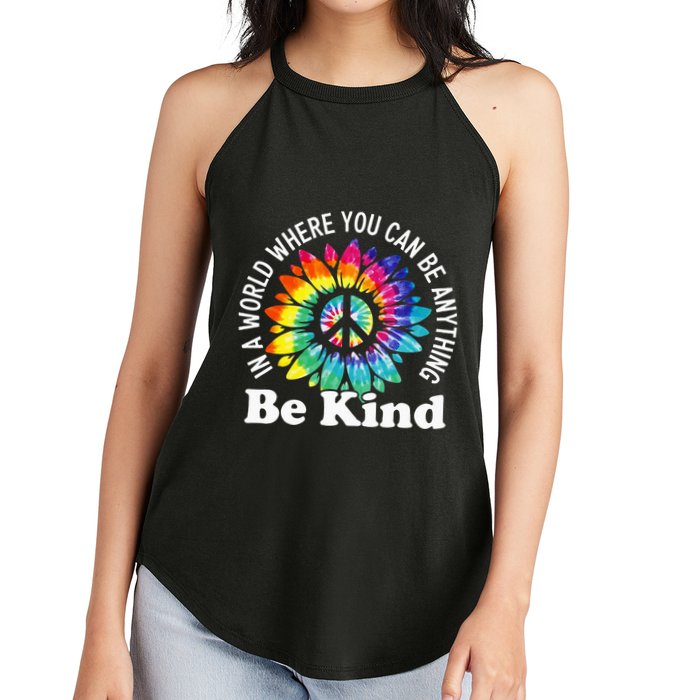 In A World Where You Can Be Anything Be Kind Sign Language Women's Perfect Tri Rocker Tank