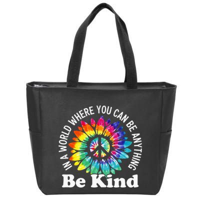 In A World Where You Can Be Anything Be Kind Sign Language Zip Tote Bag