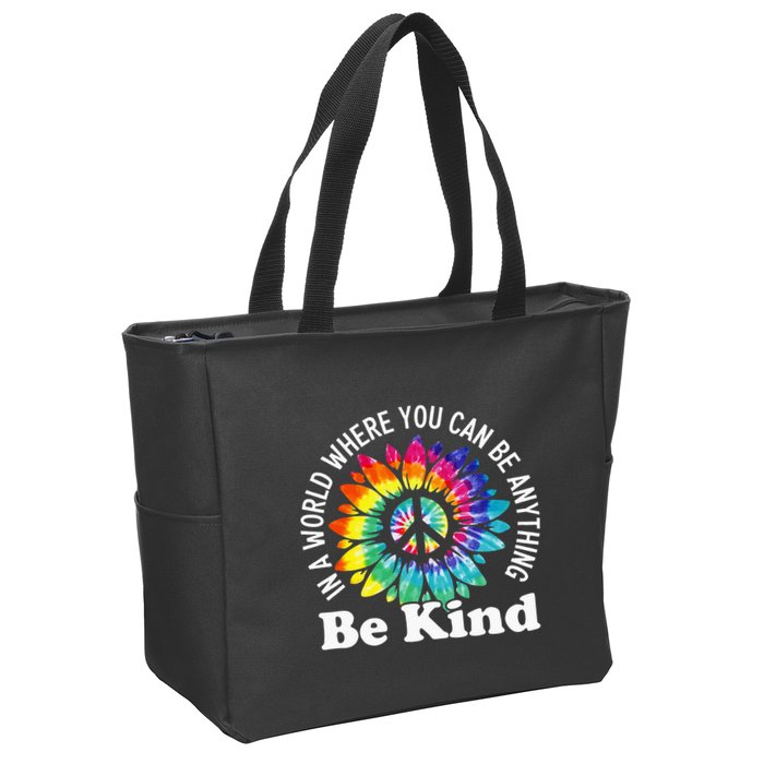 In A World Where You Can Be Anything Be Kind Sign Language Zip Tote Bag