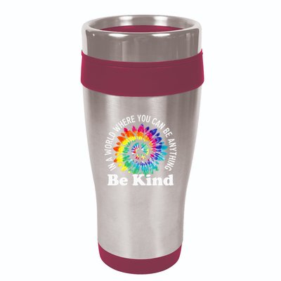 In A World Where You Can Be Anything Be Kind Sign Language 16oz Travel Tumbler