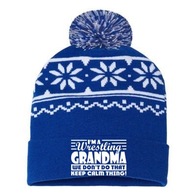 IM A Wrestling Grandma We DonT Do That Keep Calm Thing Gift USA-Made Snowflake Beanie