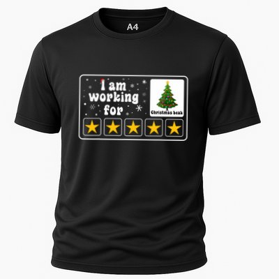 I Am Working For Christmas Break 5 Stars Xmas Tree Cooling Performance Crew T-Shirt