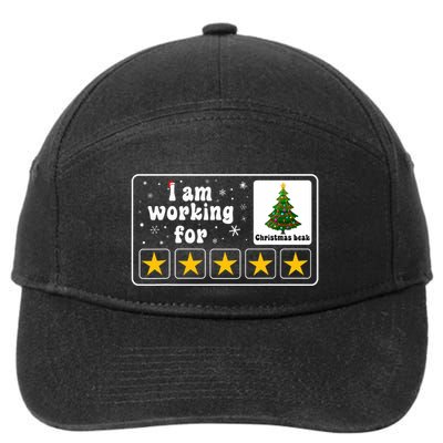 I Am Working For Christmas Break 5 Stars Xmas Tree 7-Panel Snapback Hat