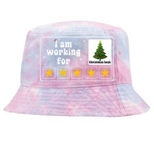 I Am Working For Christmas Break 5 Stars Xmas Tree Tie-Dyed Bucket Hat