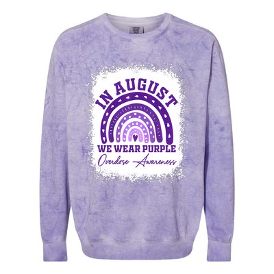 In August We Wear Purple Overdose Awareness Colorblast Crewneck Sweatshirt