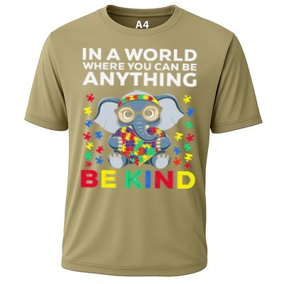 In a world where you can be anything be kind Autism Awarenes Cooling Performance Crew T-Shirt