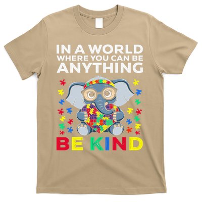 In a world where you can be anything be kind Autism Awarenes T-Shirt