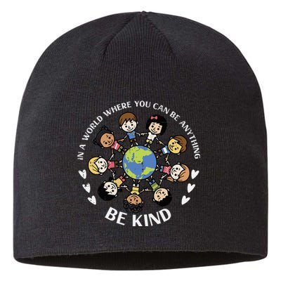 In A World Be Kind Earth Anti Bullying Unity Day Orange Sustainable Beanie